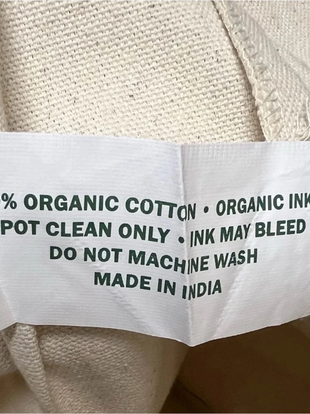 Polo Ralph Lauren canvas tote bag - Organic cotton. Cream and Green color.
